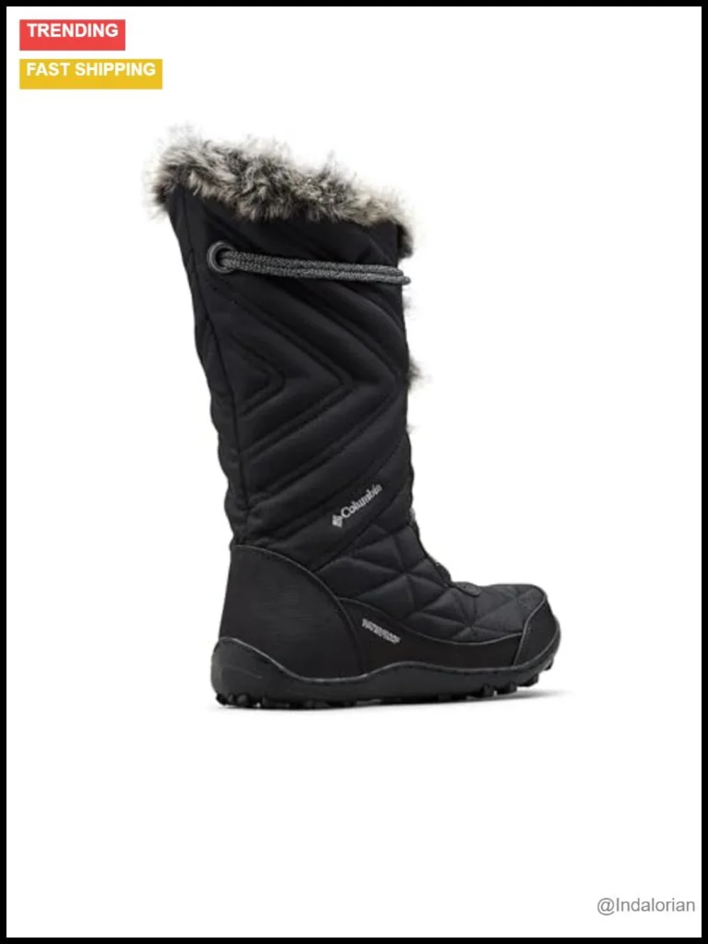 Women's Snow Boots with Faux Fur Trim - Insulated Waterproof Mid-Calf